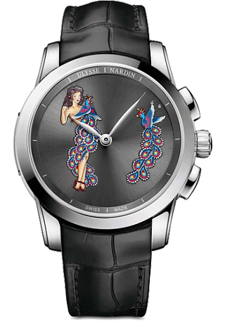 Review Ulysse Nardin 6109-130 / E2-PINUP Complications Hourstriker Pin-up replica watch - Click Image to Close